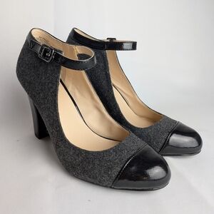 NINE WEST Women Heel Shoes Size 8 Feminine And Classic Style Glossy And Wool